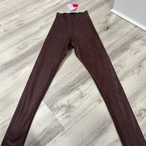 Commando small Oxblood Faux Leather Leggings